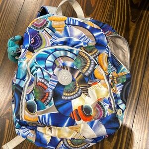 Kipling backpack in Ocean Daydream sea shell print